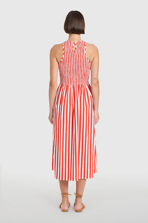 Stroll Dress, Red Stripes