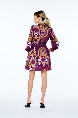 Antonella Engineer Print Mini Dress