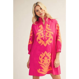 Floral Applique Shift Dress
