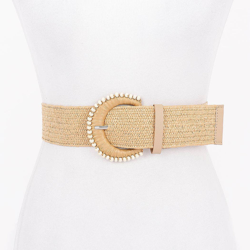 Faux Straw Stretch Belt