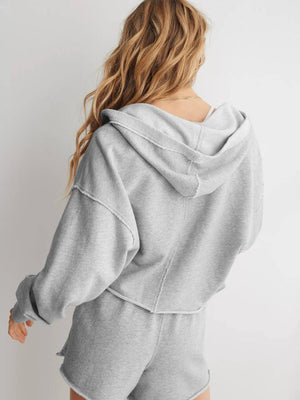 Hooded Loose Fit Long Sleeve Casual Pullover