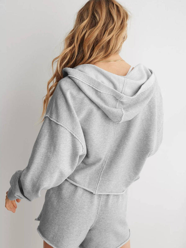 Hooded Loose Fit Long Sleeve Casual Pullover