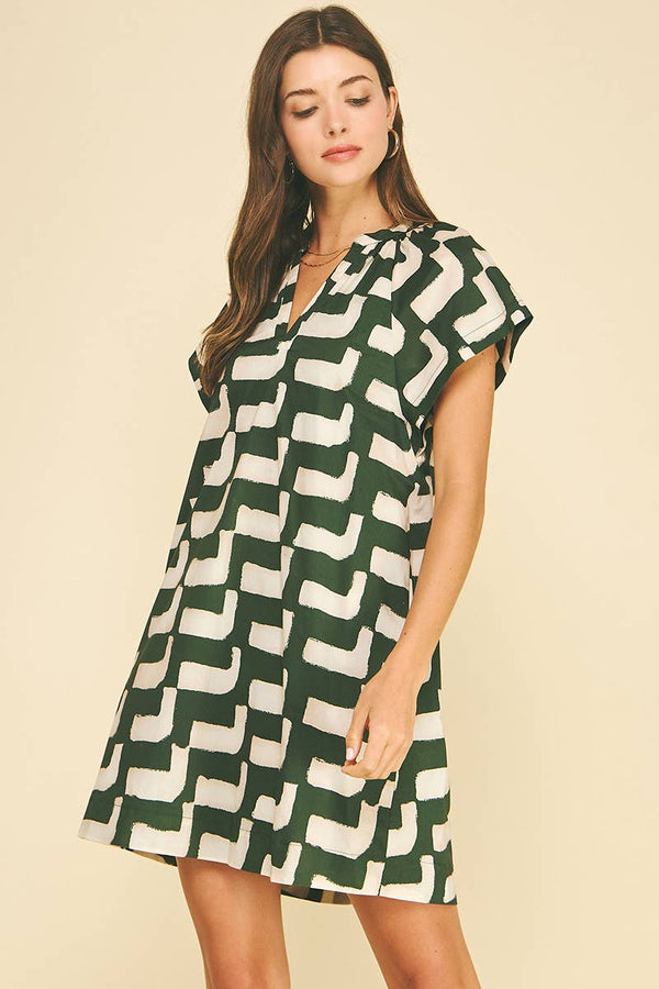 Geometric Print Tunic Dress