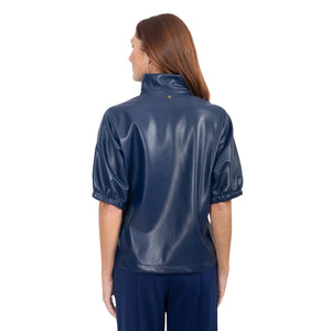 Poppy Top - Navy Vegan Leather