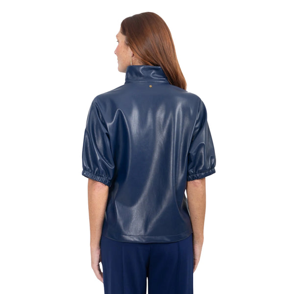 Poppy Top - Navy Vegan Leather