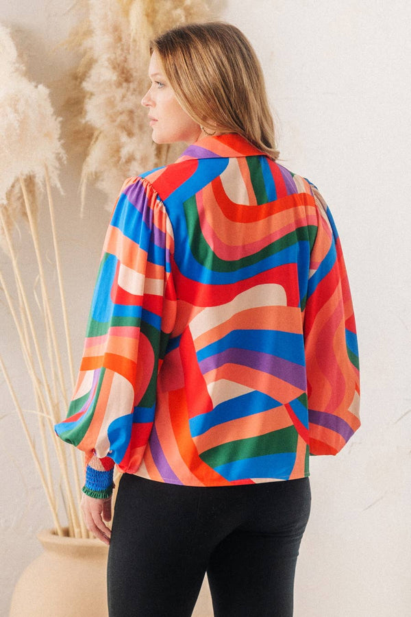 Geo Print Blouse