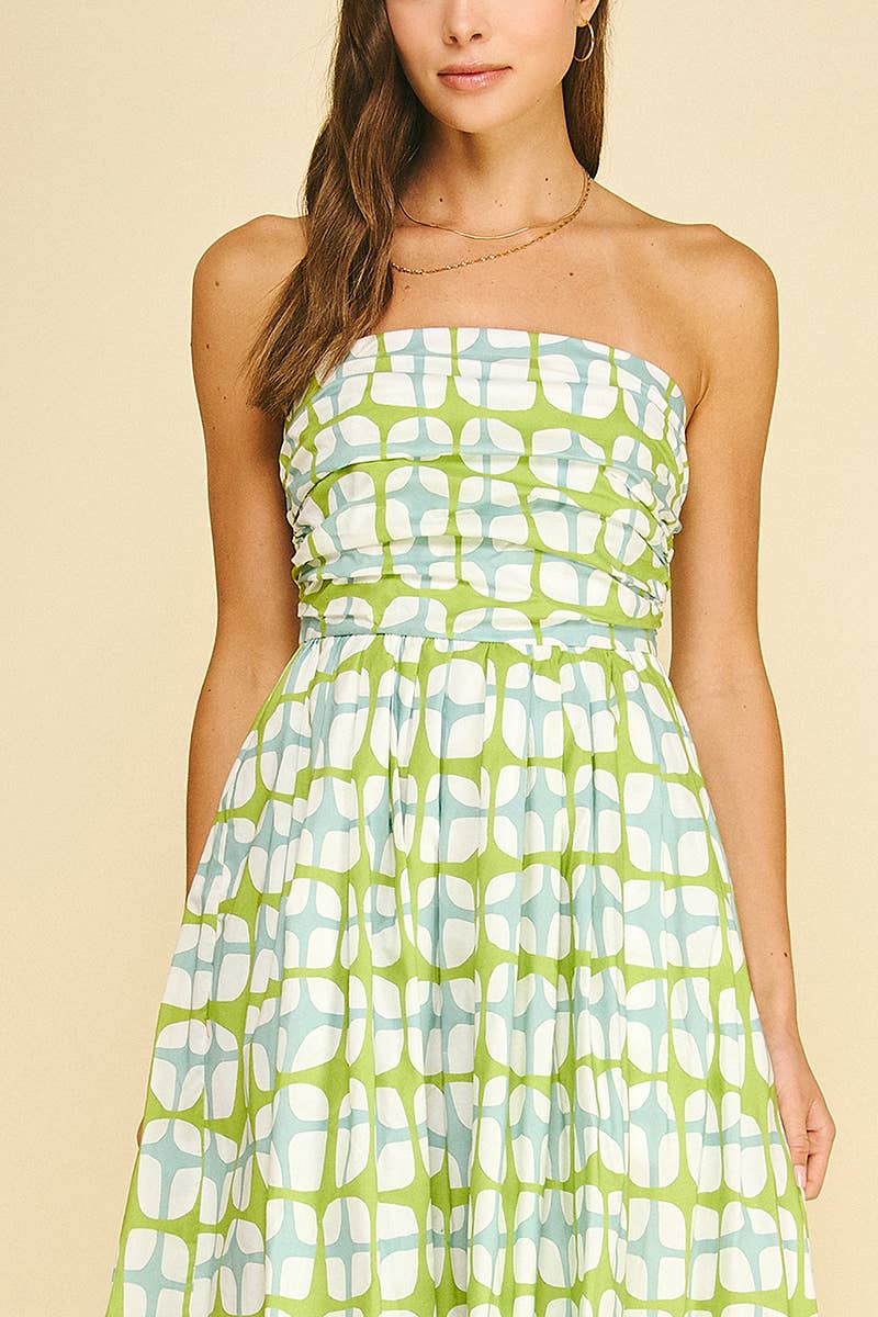 Geometric Print Midi Dress