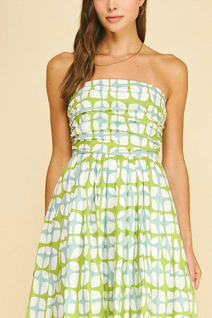 Geometric Print Midi Dress