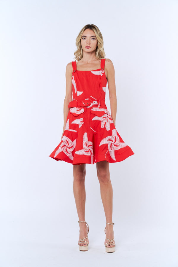 Alivia Embroidered Pinwheel Mini Dress