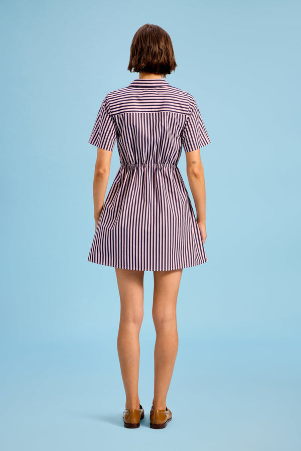 Summit Dress, Lilac Pinstripe