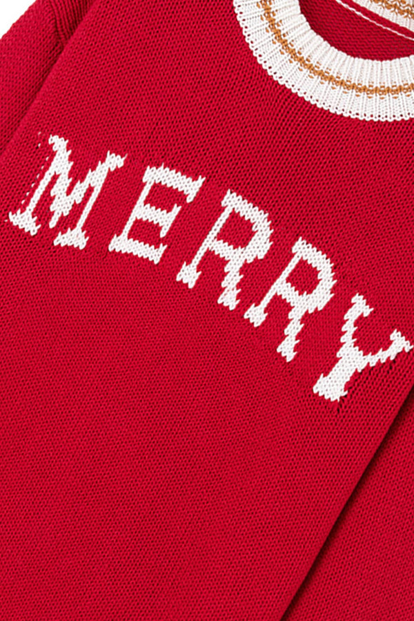 Merry Color Block Drop Shoulder Christmas Sweater