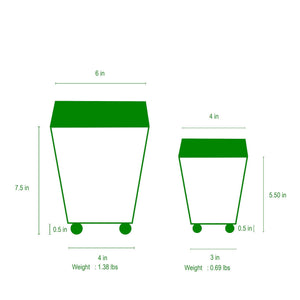Scales Enameled Square Cachepot Planter - Green