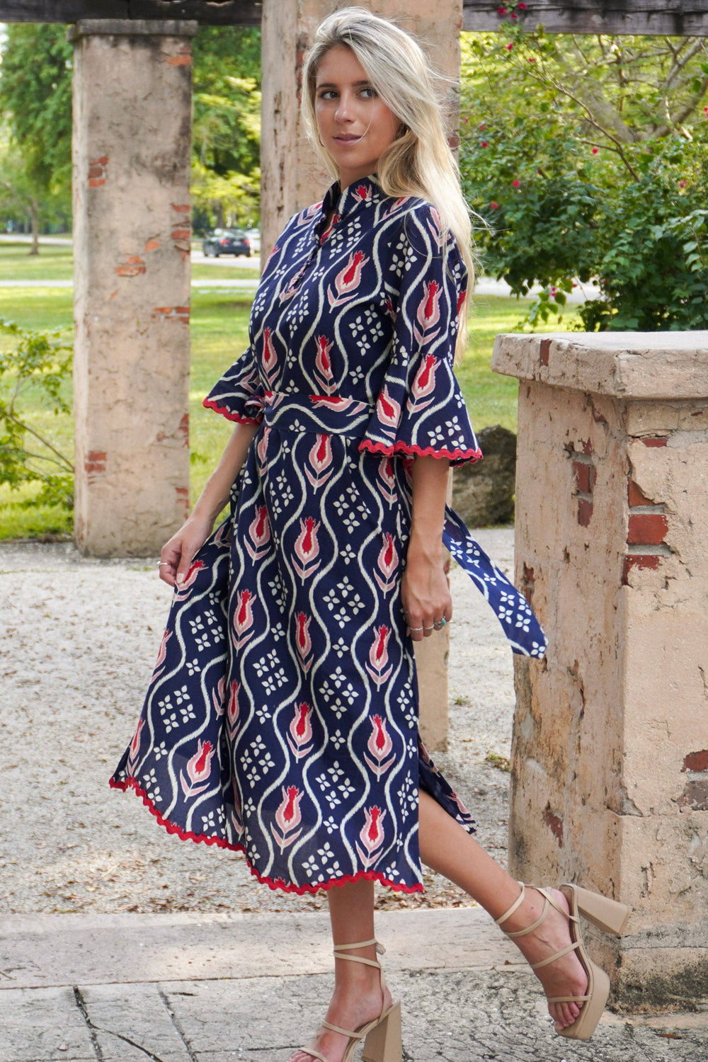 COMO MIDI | TULIP IKAT NAVY