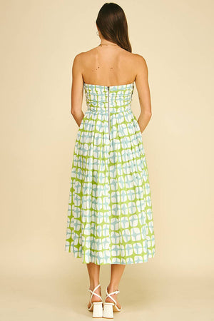 Geometric Print Midi Dress