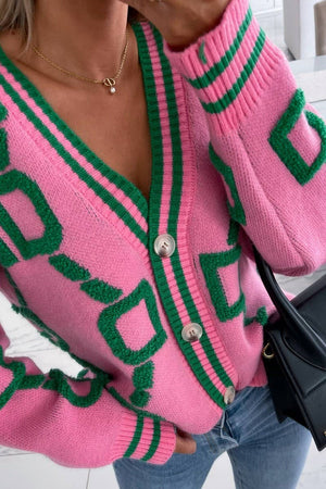 Long-Sleeved Knitted Cardigan