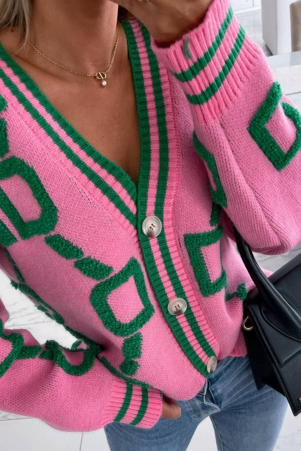 Long-Sleeved Knitted Cardigan