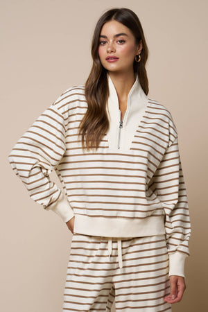 Stripe Contrast Sweat Set