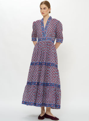 V-Neck Cuffed Maxi
