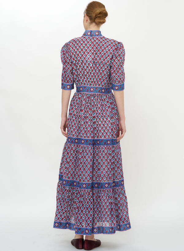 V-Neck Cuffed Maxi