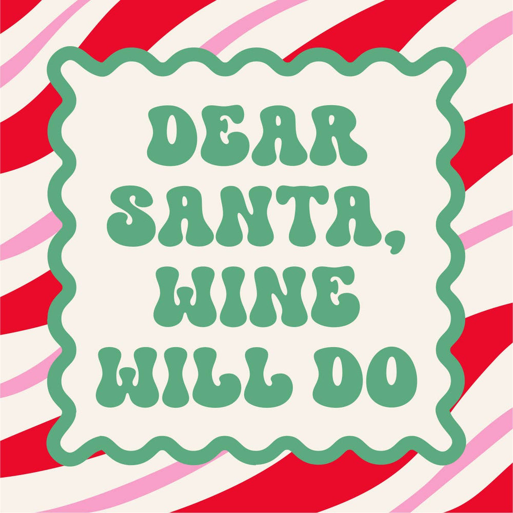 Funny Christmas Cocktail Napkins | Wine Will Do