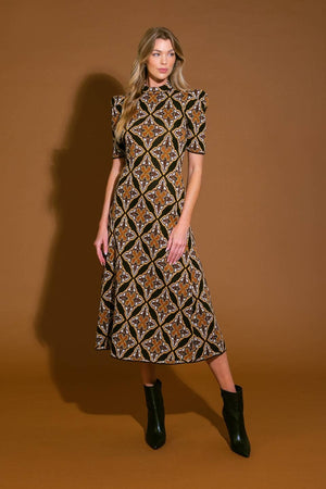 Jacquard sweater midi dress
