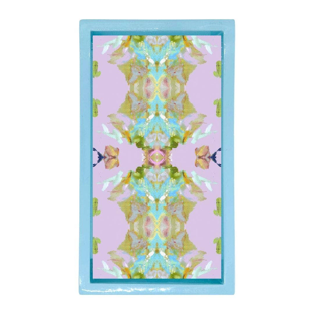 Monet's Garden Green Guest Towels with Light Blue Enamel Holder