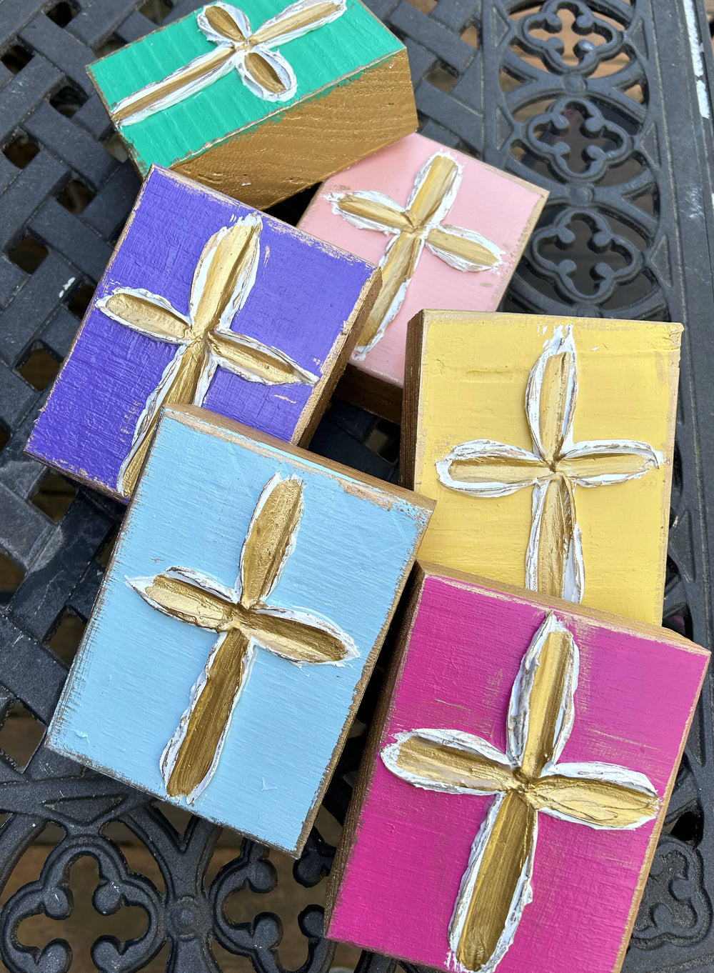 Joyful Handpainted Cross block