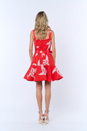 Alivia Embroidered Pinwheel Mini Dress