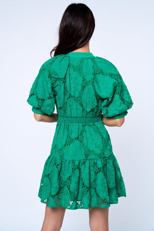 Steph Buttondown Puff Sleeve Mini Dress