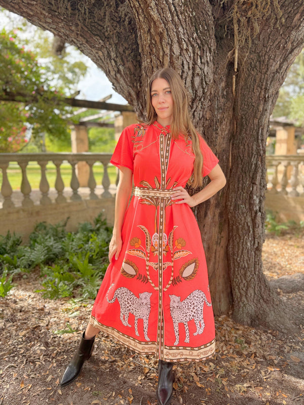 SYDNEY SHIRTDRESS | OASIS RED