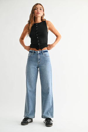 Washed Wide Leg Jeans