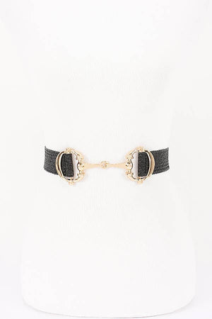 Elegant Horsebit Elastic Waist Belt