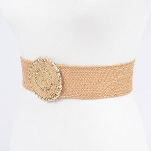 Faux Straw Elastic Belt