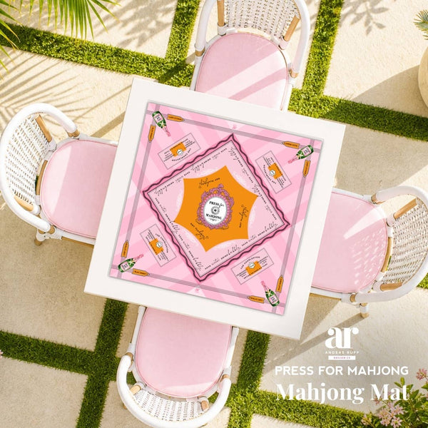 'Press for Mahjong' Mat | Champagne & Mahj Collection