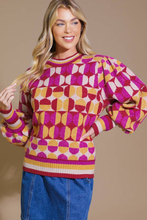 Cozy jacquard knit sweater