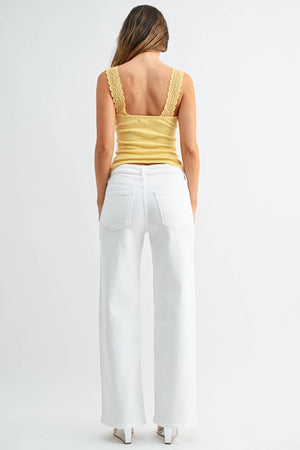 White High Rise Full Length Jeans