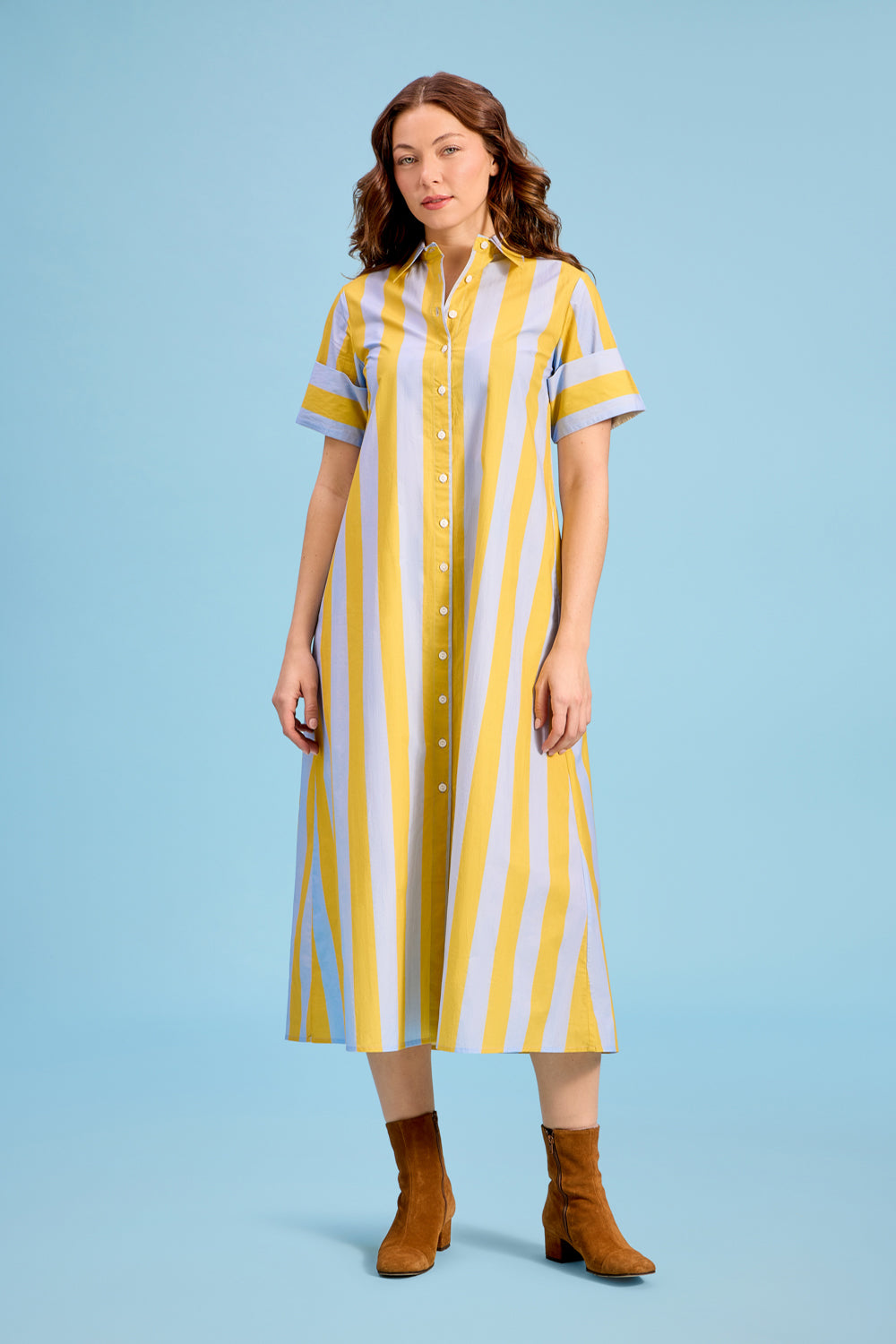 Gibbons Dress, Brimstone Stripe