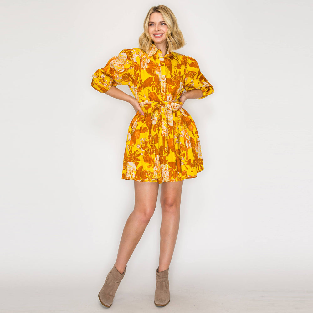 Merigold Rose Print Mini Dress