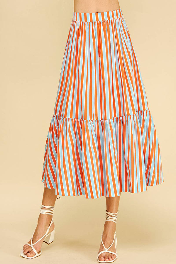Multi Color Striped Skirt