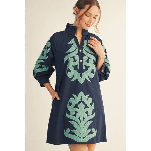Floral Applique Shift Dress