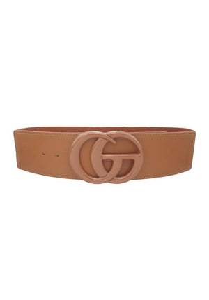 Matte Double Ring Buckle Stretch Belt