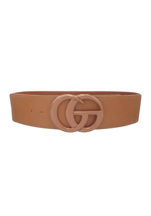Matte Double Ring Buckle Stretch Belt