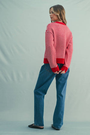 Striped Drop-Shoulder Sweater