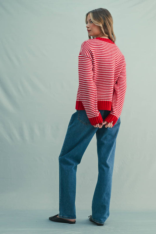 Striped Drop-Shoulder Sweater