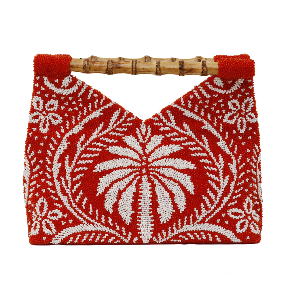 Orange Beaded with Bamboo handles