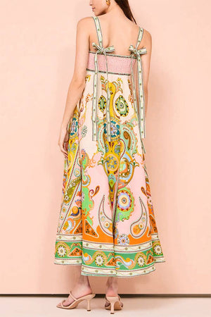 Fall Bohemian Printed Sleeveless Maxi Dress