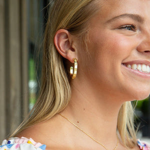 shield embossed earrings