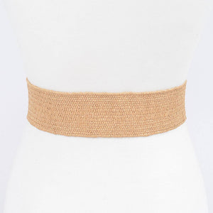 Faux Straw Elastic Belt