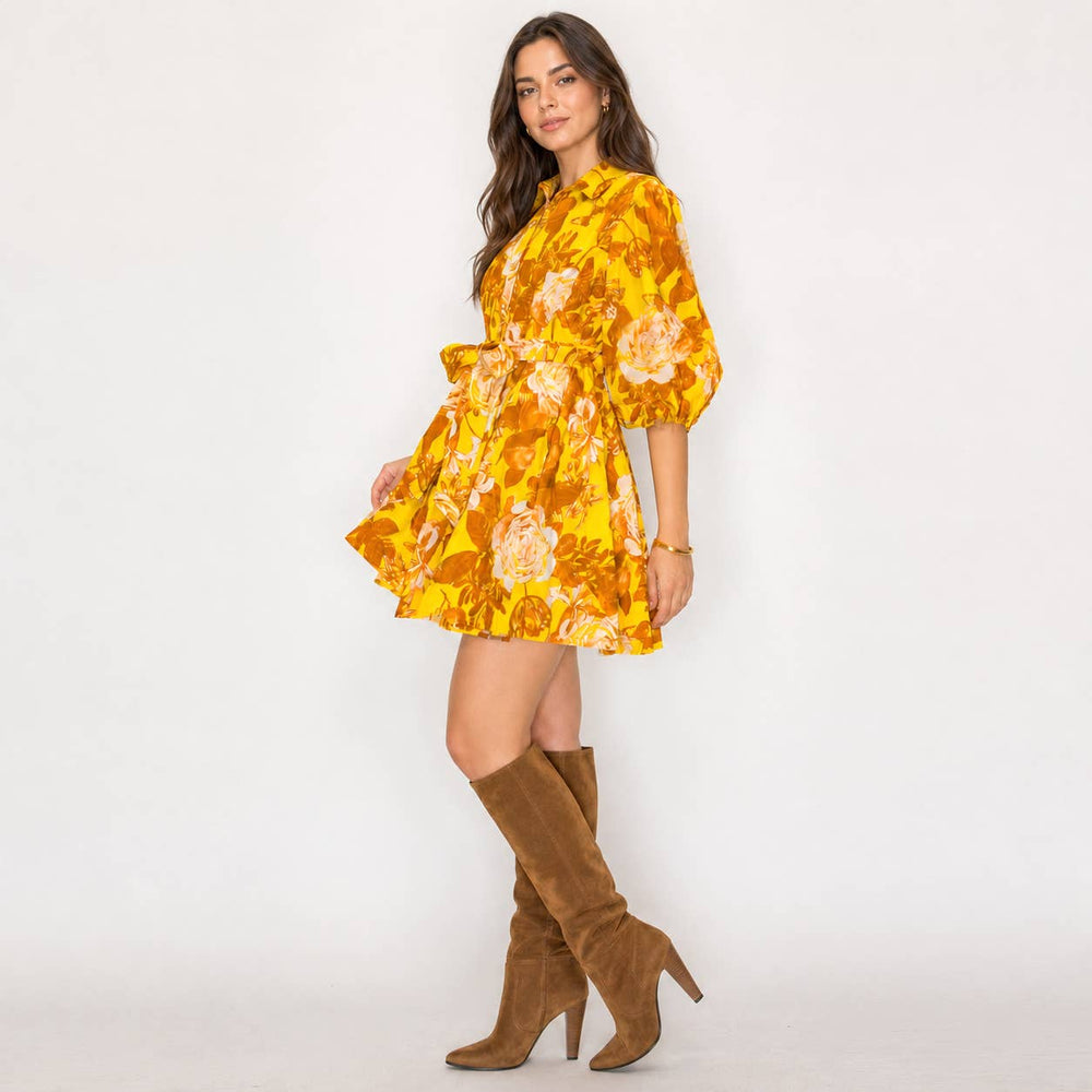 Merigold Rose Print Mini Dress