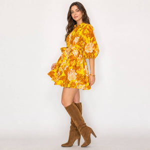 Merigold Rose Print Mini Dress